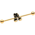 BodyCandy 14G Gold Tone Boxing Gloves Industrial Barbell 38mm — main product shot