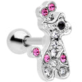 BodyCandy 16G 1/4 Clear Pink Gem Giraffe Cartilage Tragus — main product shot