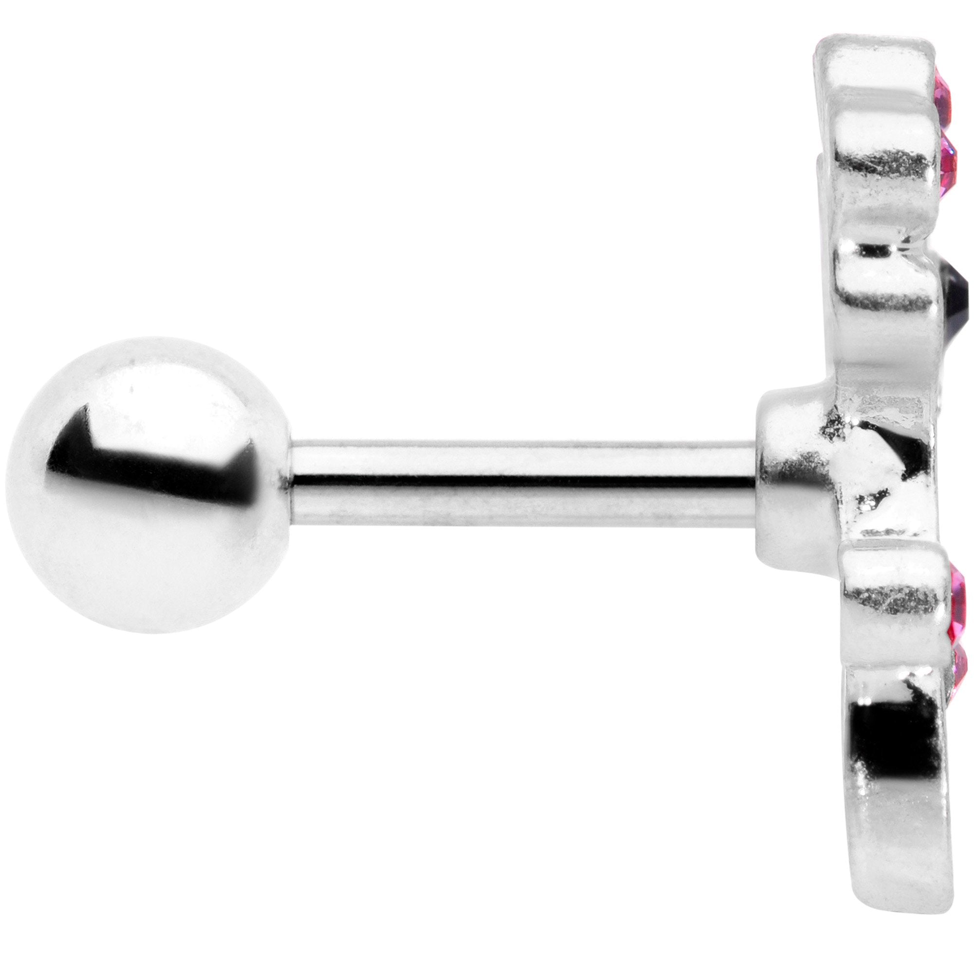 BodyCandy 16G 1/4 Clear Pink Gem Giraffe Cartilage Tragus — lifestyle context