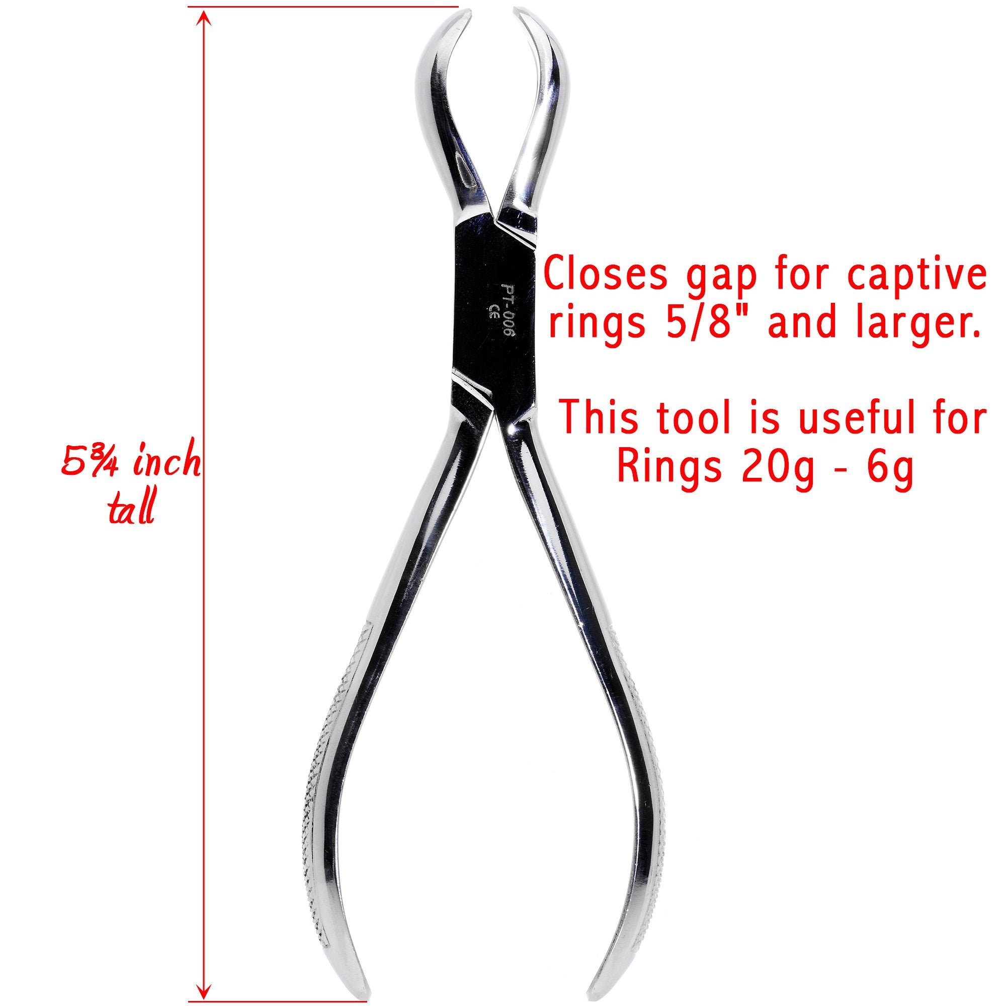 BodyCandy Large Body Jewelry Ring CLOSER Pliers 5 1/2 — alternative angle