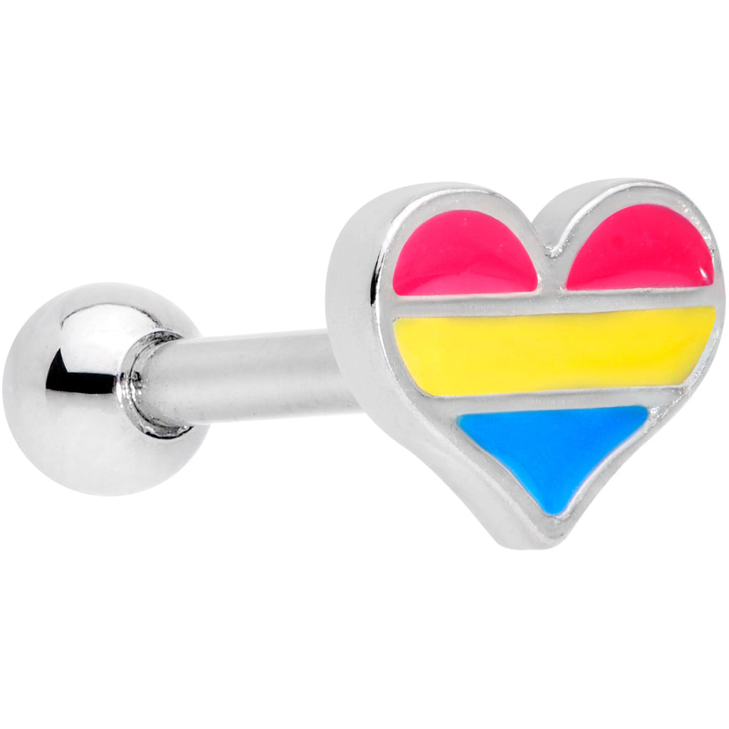 BodyCandy 16G 1/4 Pansexual Pride Heart Cartilage Tragus Earring — main product shot