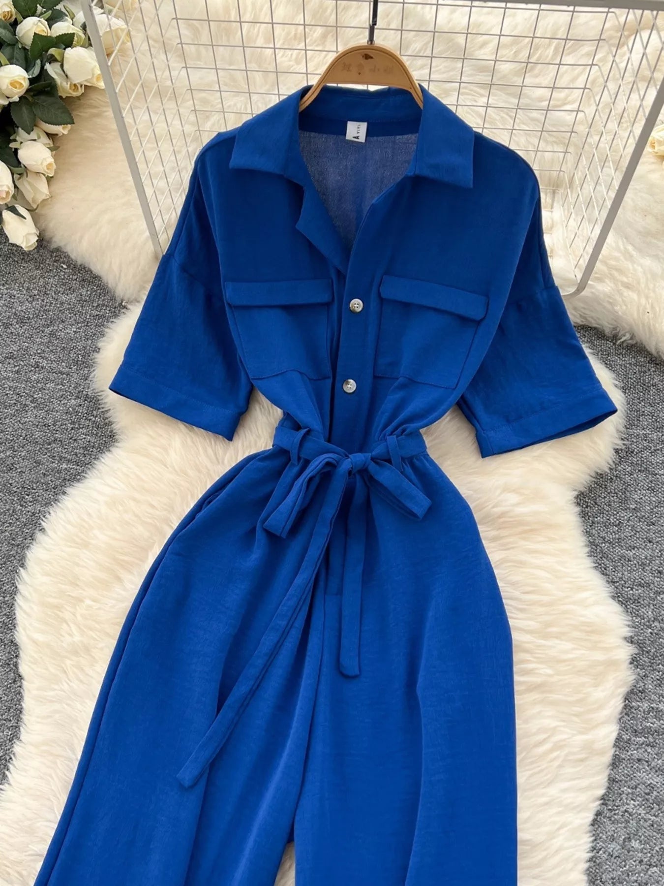 Tie Waist Wide Leg Jumpsuit