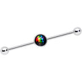 BodyCandy 14G Black Rainbow Lips Industiral Barbell 38mm — main product shot