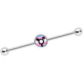 BodyCandy 14G Transgender Pride Logo Industrial Barbell 38mm — main product shot