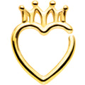 BodyCandy 16G 5/16 Gold Tone Royal Crown Heart Right Ear Closure Ring — main product shot