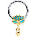 BodyCandy 16G 3/8 Southwestern Lotus Flower Dangle Hinged Segment Ring — main product shot