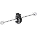 BodyCandy 14G Black Gem Cleopatra Anubis Industrial Barbell 38mm — main product shot