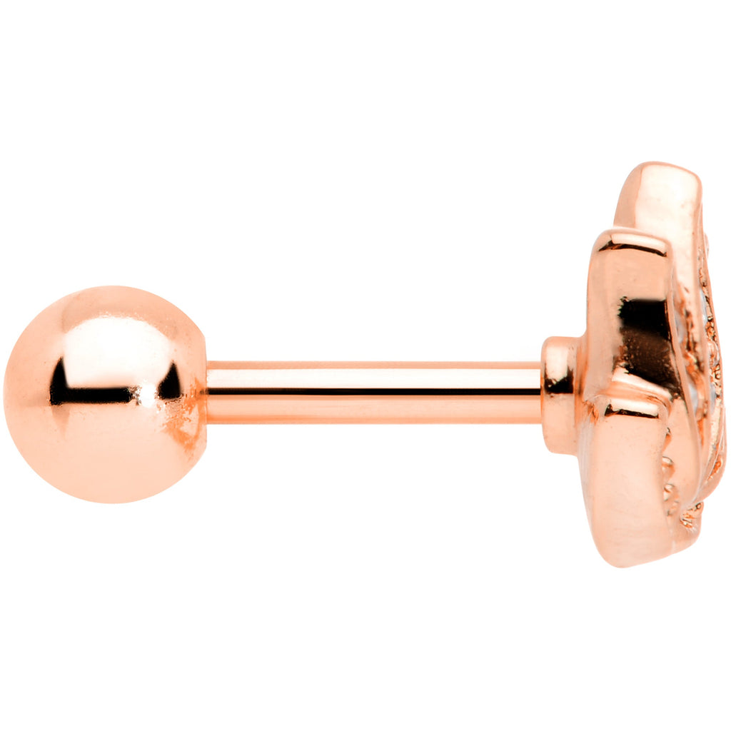 BodyCandy 16G 1/4 Clear Gem Rose Gold Tone Lotus Flower Cartilage Tragus Earring — lifestyle context