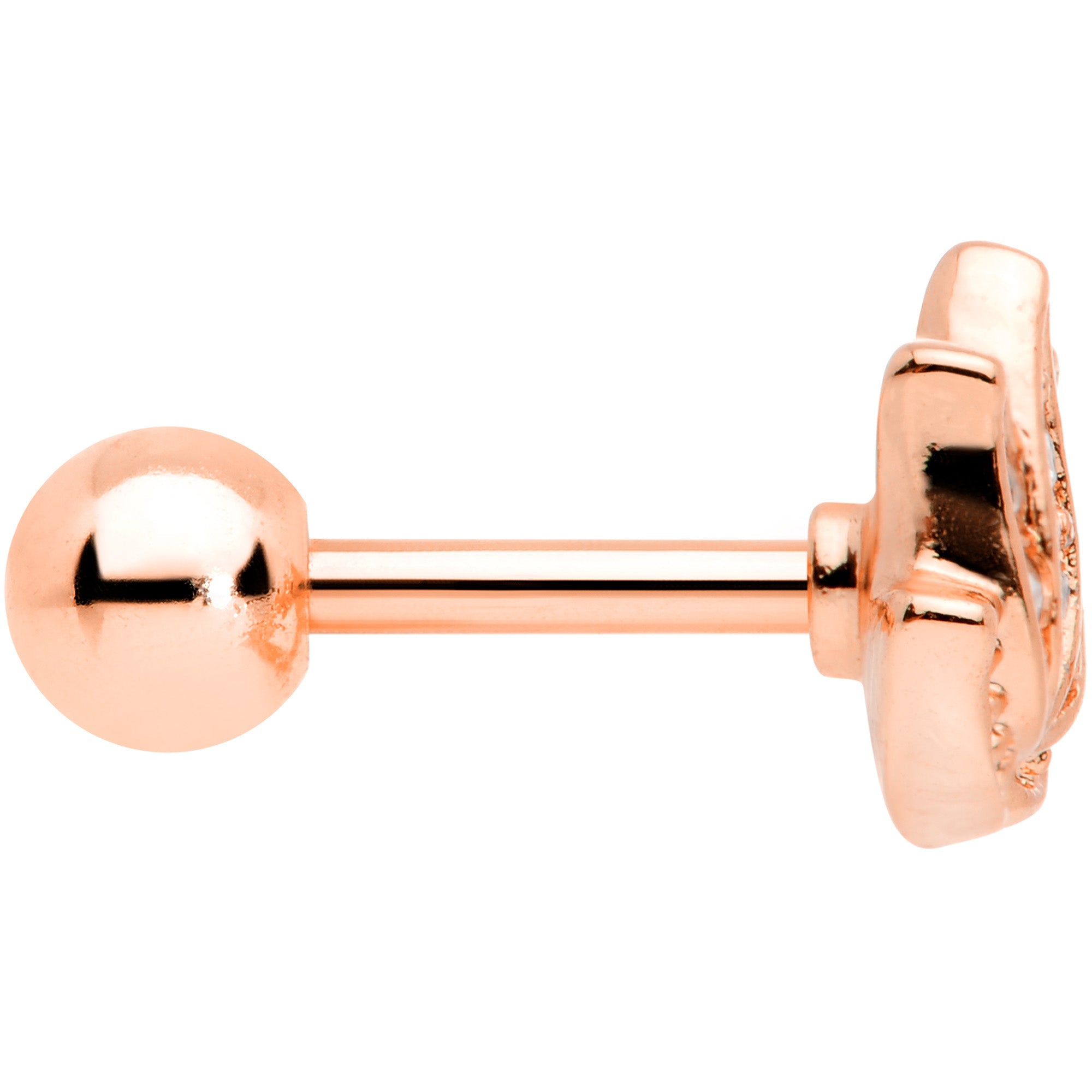 BodyCandy 16G 1/4 Clear Gem Rose Gold Tone Lotus Flower Cartilage Tragus Earring — lifestyle context