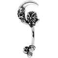 BodyCandy Owl Skull Key Mystic Moon Double Mount Belly Ring — main product shot
