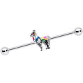 BodyCandy 14G Colorful Drama Llama Industrial Barbell 38mm — main product shot