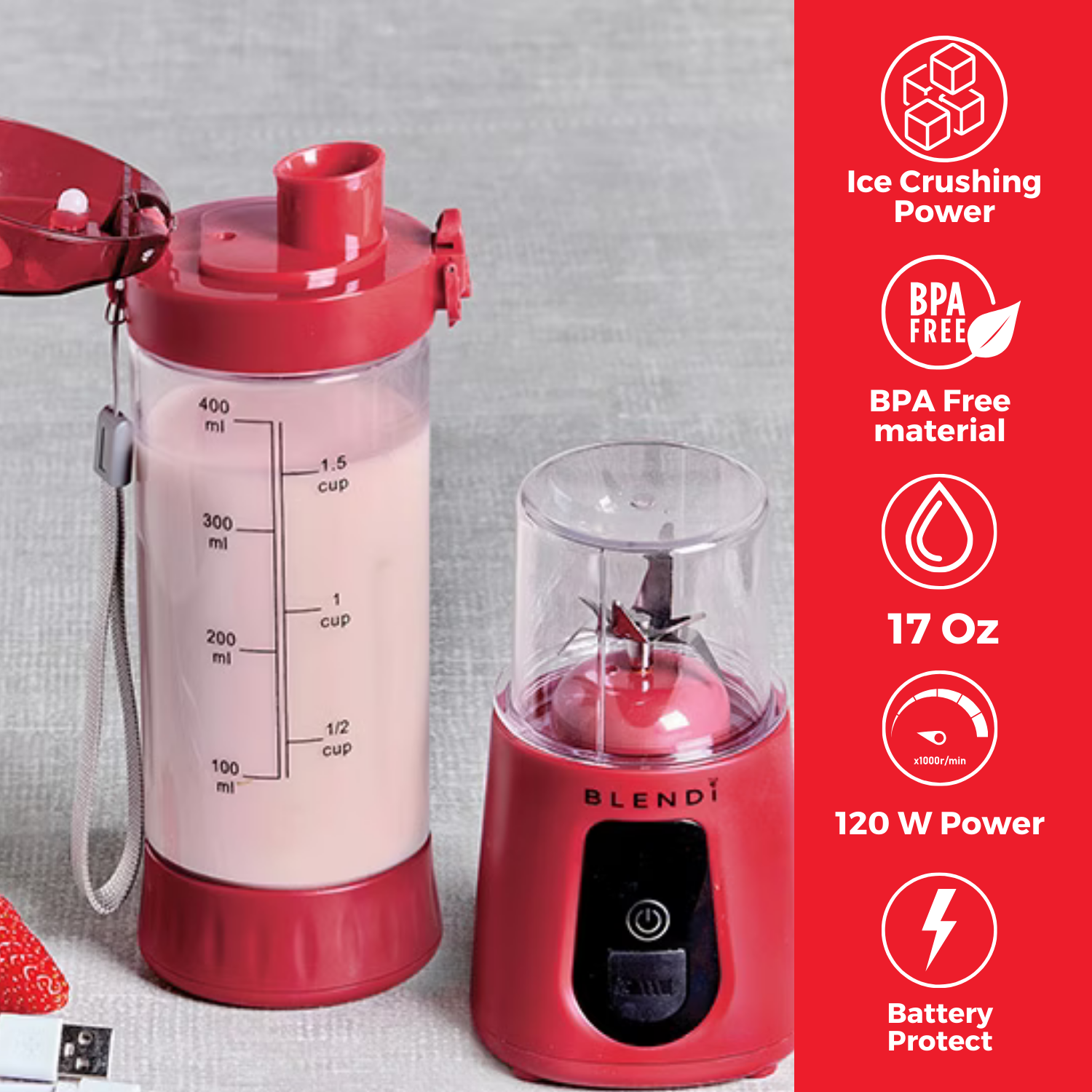 USA Pro+ Ice Crushing Portable Blender – BLENDi, view 19