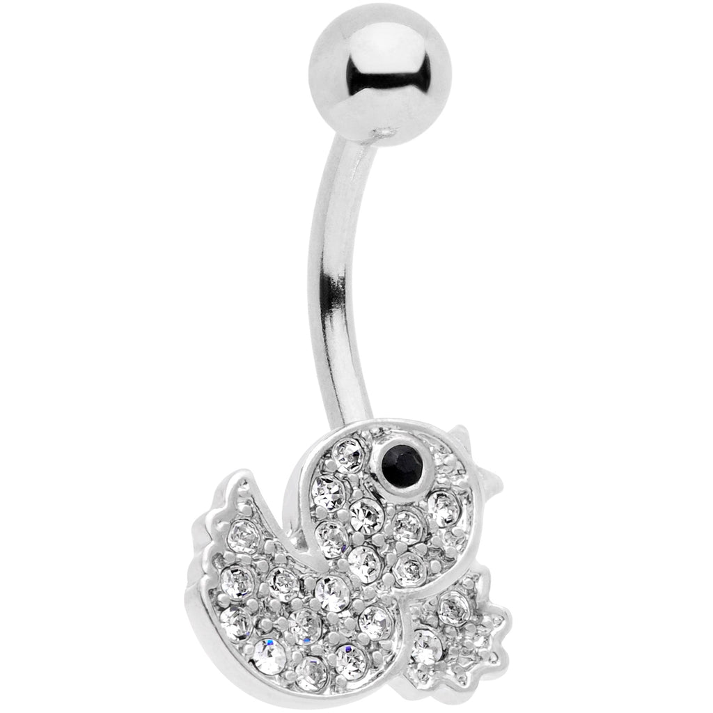 BodyCandy Clear Black Gem Ducky Belly Ring — main product shot