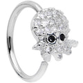 BodyCandy 18G 3/8 Clear Black CZ Gem Nautical Octopus Nose Hoop — main product shot