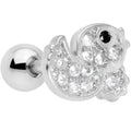 BodyCandy 16G 1/4 Clear Black CZ Gem Ducky Cartilage Tragus Earring — main product shot