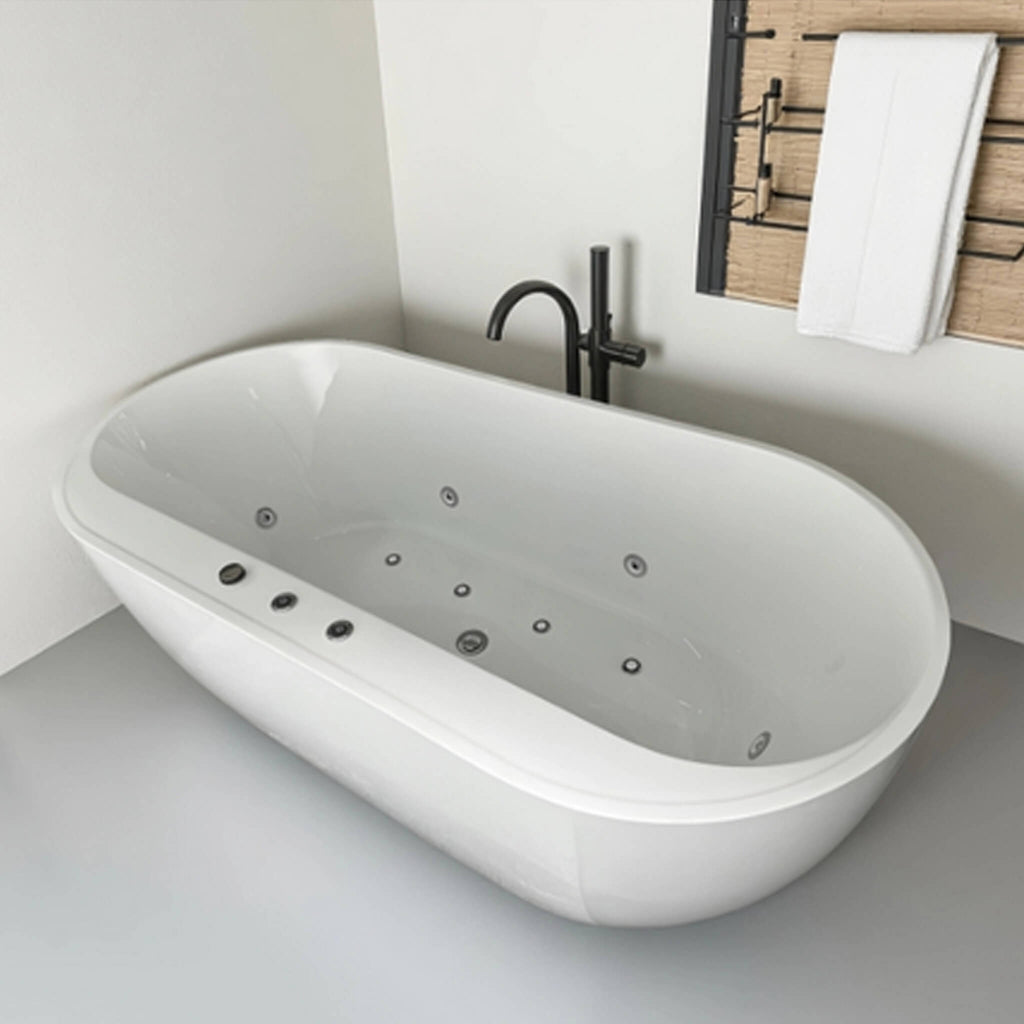 Nuvia Cascade 67-Inch Whirlpool Air Bath Soaking Tub With Adjustable Air Blower [No Faucet] (SAK68427) – SAKSBY WHOLESALE, vi