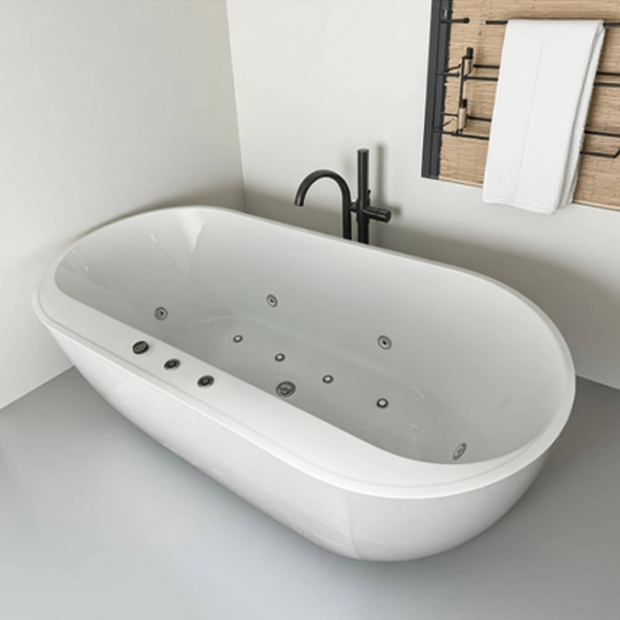 Nuvia Cascade 67-Inch Whirlpool Air Bath Soaking Tub With Adjustable Air Blower [No Faucet] (SAK68427) – SAKSBY WHOLESALE, vi