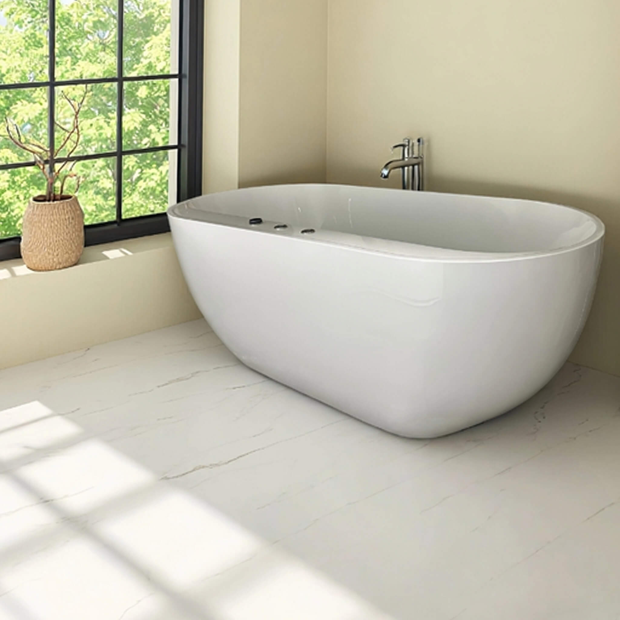 Nuvia Cascade 67-Inch Whirlpool Air Bath Soaking Tub With Adjustable Air Blower [No Faucet] (SAK68427) – SAKSBY WHOLESALE, vi