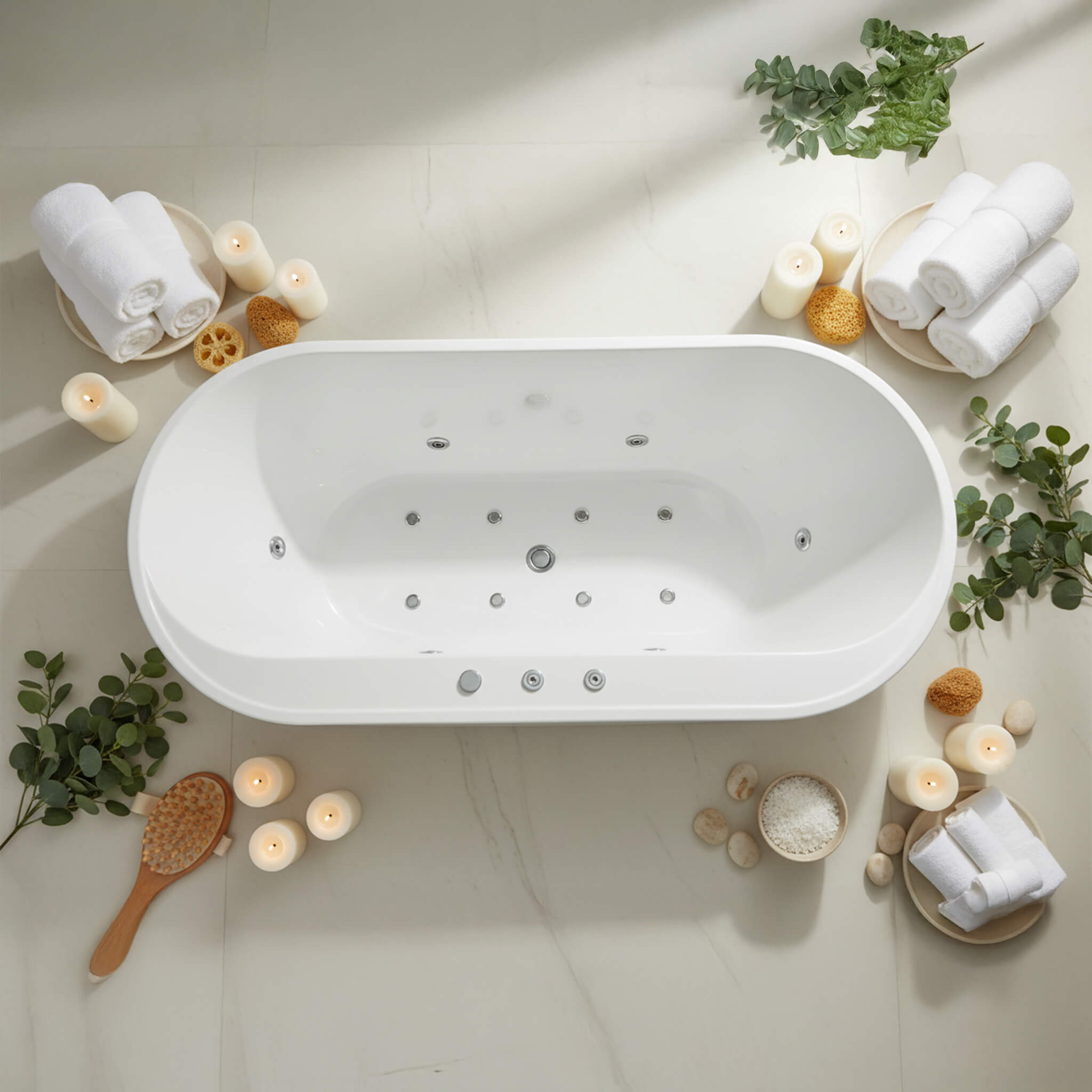 Nuvia Cascade 67-Inch Whirlpool Air Bath Soaking Tub With Adjustable Air Blower [No Faucet] (SAK68427) – SAKSBY WHOLESALE, vi
