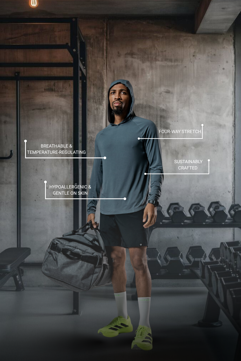 Varlo Men's Terra Recovery Element Hoodie Shirt (Ash Gray) — hoodies category context