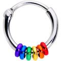 BodyCandy 16G 3/8 Row of Rainbow Rings Gay Pride Septum Clicker — main product shot