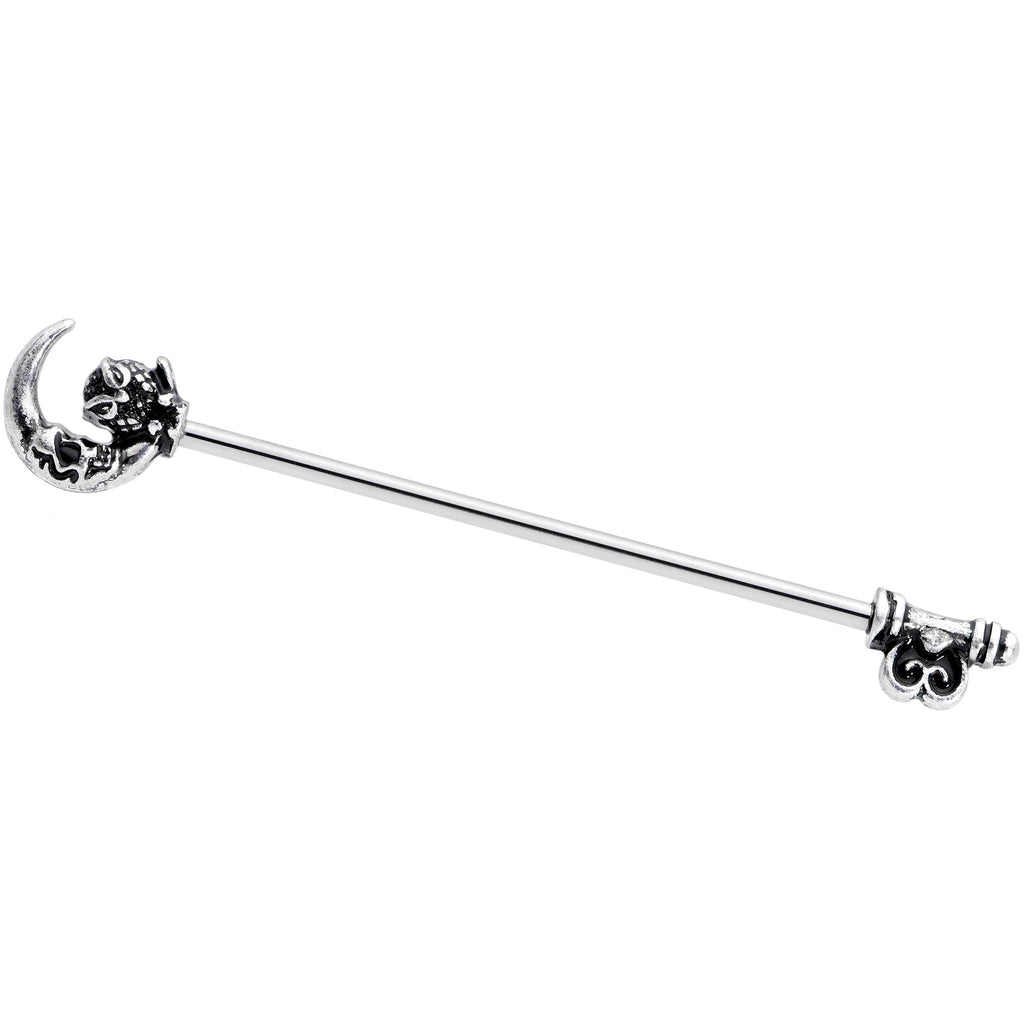 BodyCandy 14G Owl Skull Key Mystic Moon Industrial Barbell 38mm — main product shot
