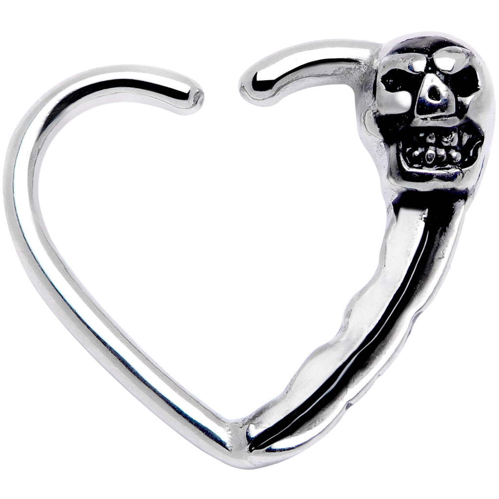 BodyCandy 16G 3/8 Love Heart Scary Skull Left Ear Closure Ring — main product shot