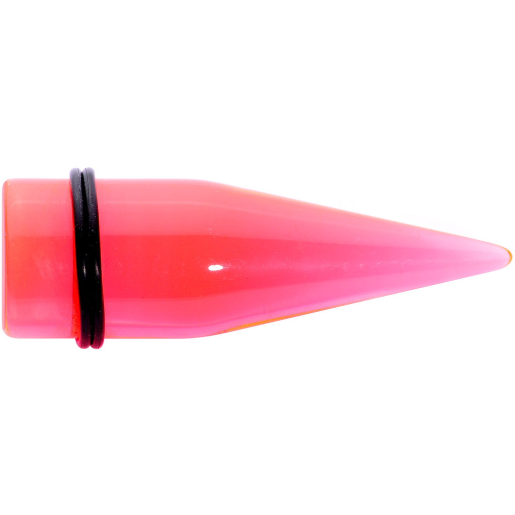 BodyCandy Lightweight Translucent Pink Acrylic Straight Taper Set 14mm to 20mm — in-use photo