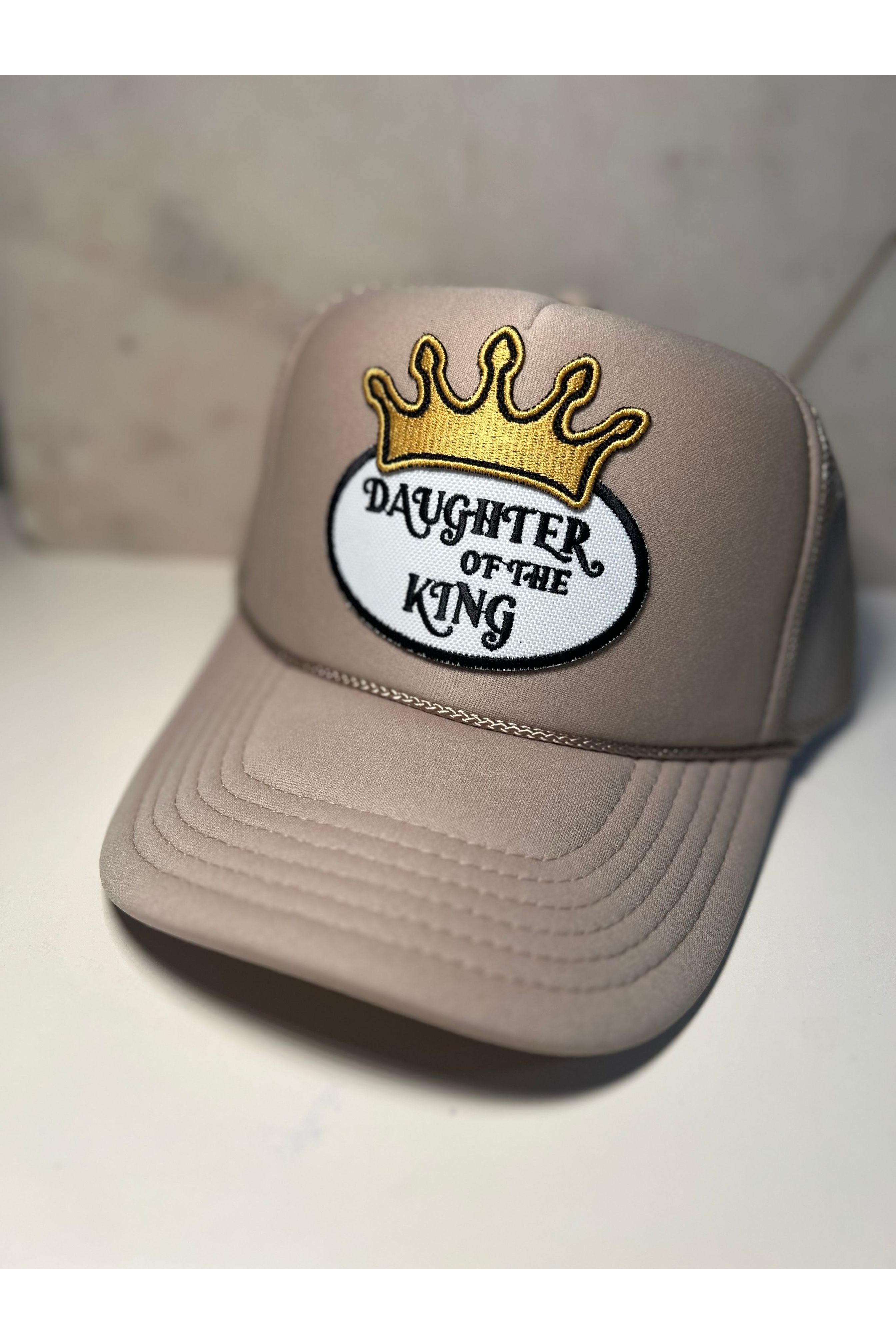 Pretty Little Patriot Pretty Little Patriot Daughter Of The King Patch Trucker Hat -clearance — Pretty Little Patriot branding close-up
