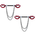 BodyCandy 14G 5/8 Black Vampire Kiss Chain Dangle Barbell Nipple Ring Set — main product shot