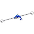 BodyCandy 14G Clear Gem Sea Bling Blue Orca Whale Industrial Barbell 38mm — main product shot