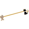 BodyCandy 14G Clear Gem Gold Tone Cat Fish Industrial Barbell 38mm — main product shot