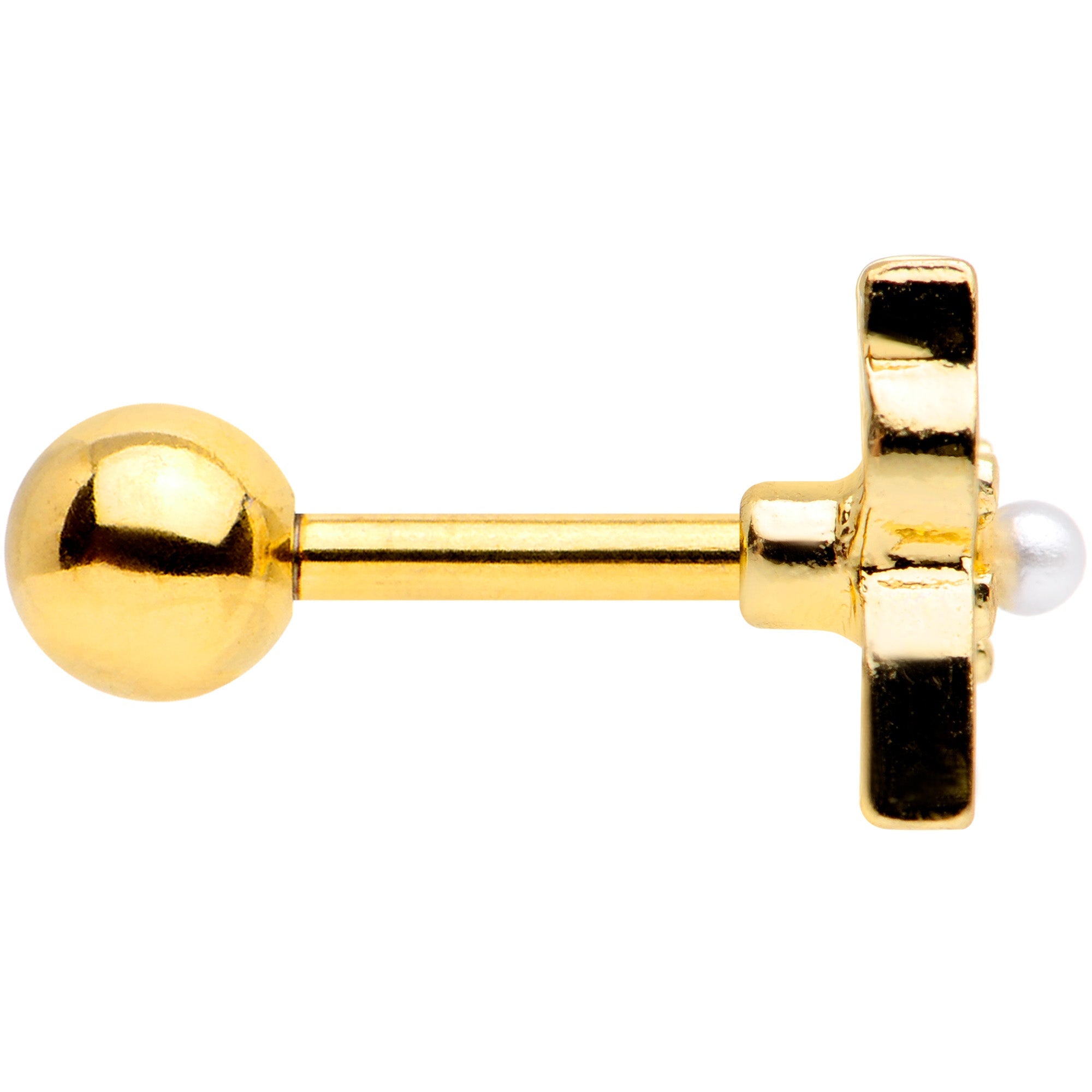 BodyCandy 16G 1/4 Gold Tone Flower Black Cat Cartilage Tragus Earring — lifestyle context
