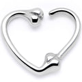 BodyCandy 16G 3/8 Bone Heart Right Ear Closure Ring — main product shot
