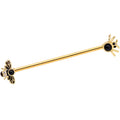 BodyCandy 14G Clear Black Gem Gold Tone Bug Out Bee Insect Industrial Barbell 38mm — main product shot
