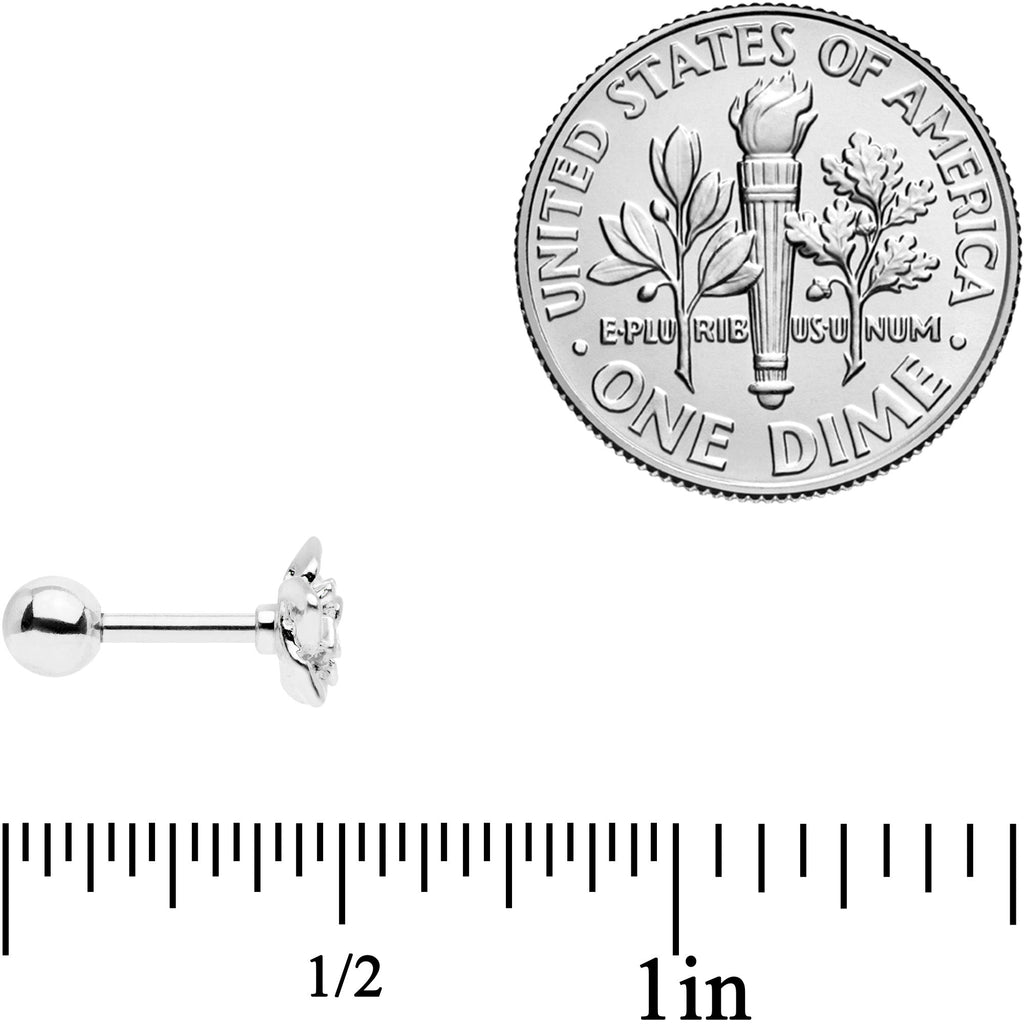 BodyCandy 16G 1/4 Openwork Rose Flower Cartilage Tragus Earring — side view