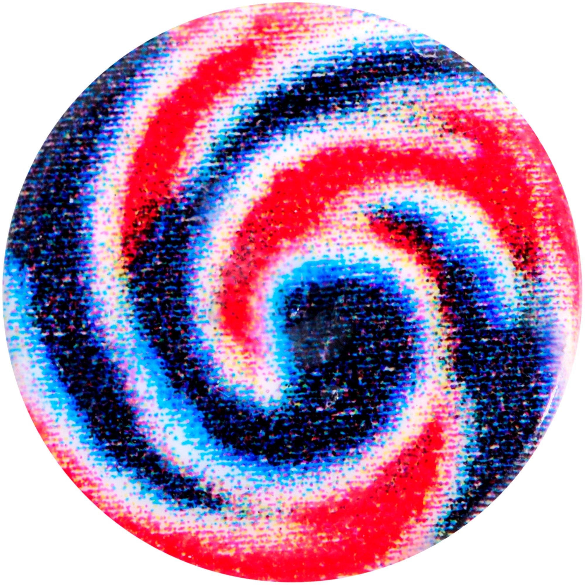 BodyCandy 16G 1/4 Red Blue Candy Swirl Cartilage Tragus Earring — detail close-up