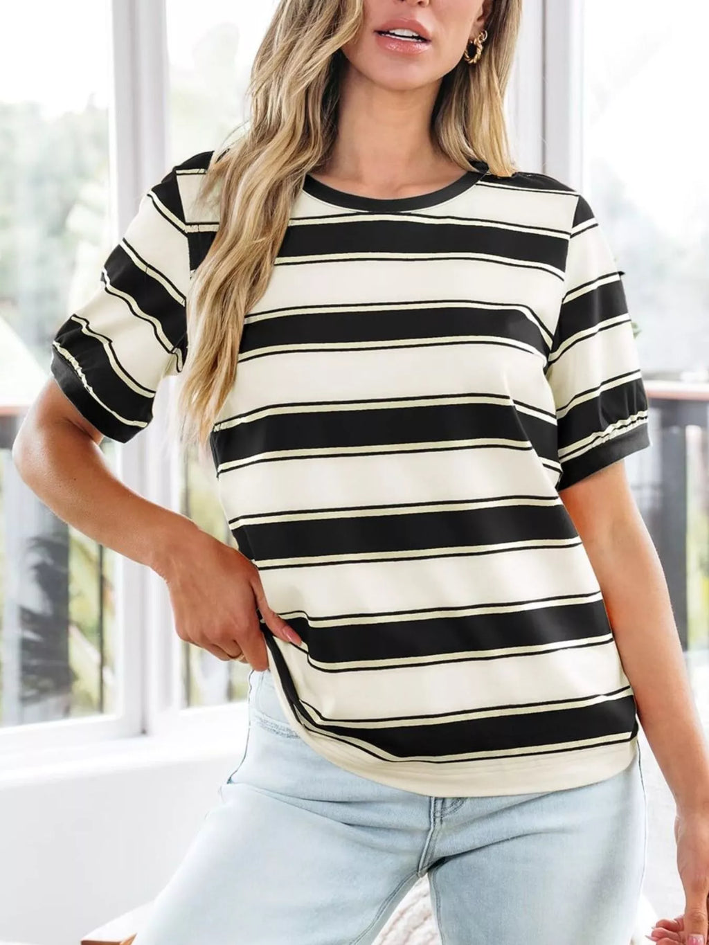 Striped Crew Neck T-Shirt