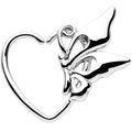 BodyCandy 18G 3/8 Butterfly Heart Left Ear Closure Ring — main product shot