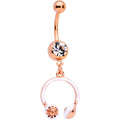 BodyCandy Clear Gem Rose Gold Tone Headphones Dangle Belly Ring — main product shot