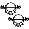 BodyCandy 14G 9/16 Clear Gem Black Spider Web Nipple Shield Set — main product shot