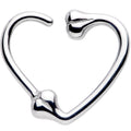BodyCandy 16G 3/8 Bone Heart Left Ear Closure Ring — main product shot