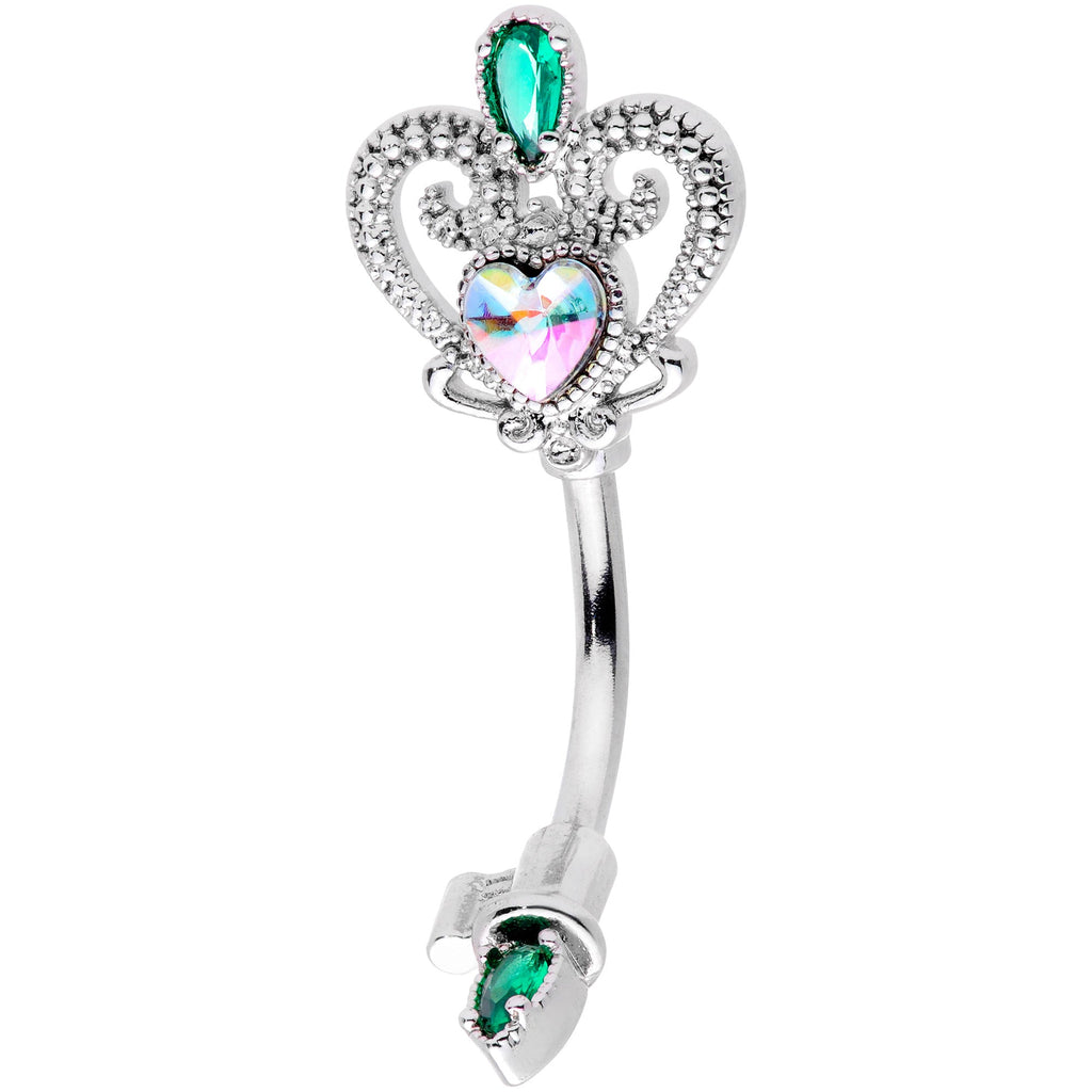 BodyCandy Green Aurora Gem Queens Key Double Mount Belly Ring — main product shot