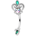 BodyCandy Green Aurora Gem Queens Key Double Mount Belly Ring — main product shot