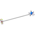 BodyCandy 14G White Faux Opal Beach Sandal Starfish Industrial Barbell 38mm — main product shot