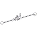BodyCandy 14G Clear CZ Gem Fairy Leaf Industrial Barbell 38mm — main product shot