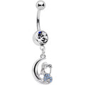 BodyCandy Blue CZ Gem Mermaid in the Moon Dangle Belly Ring — main product shot