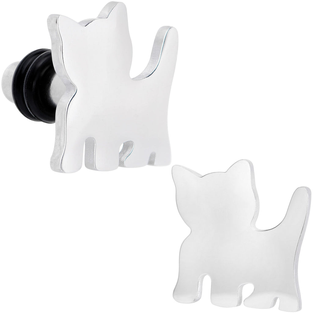 BodyCandy Steel Cat Lover Kitty Cat Single Flare Plug Set 14G to 0G — packaging