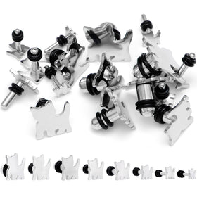 Steel Cat Lover Kitty Cat Single Flare Plug Set 14G to 0G