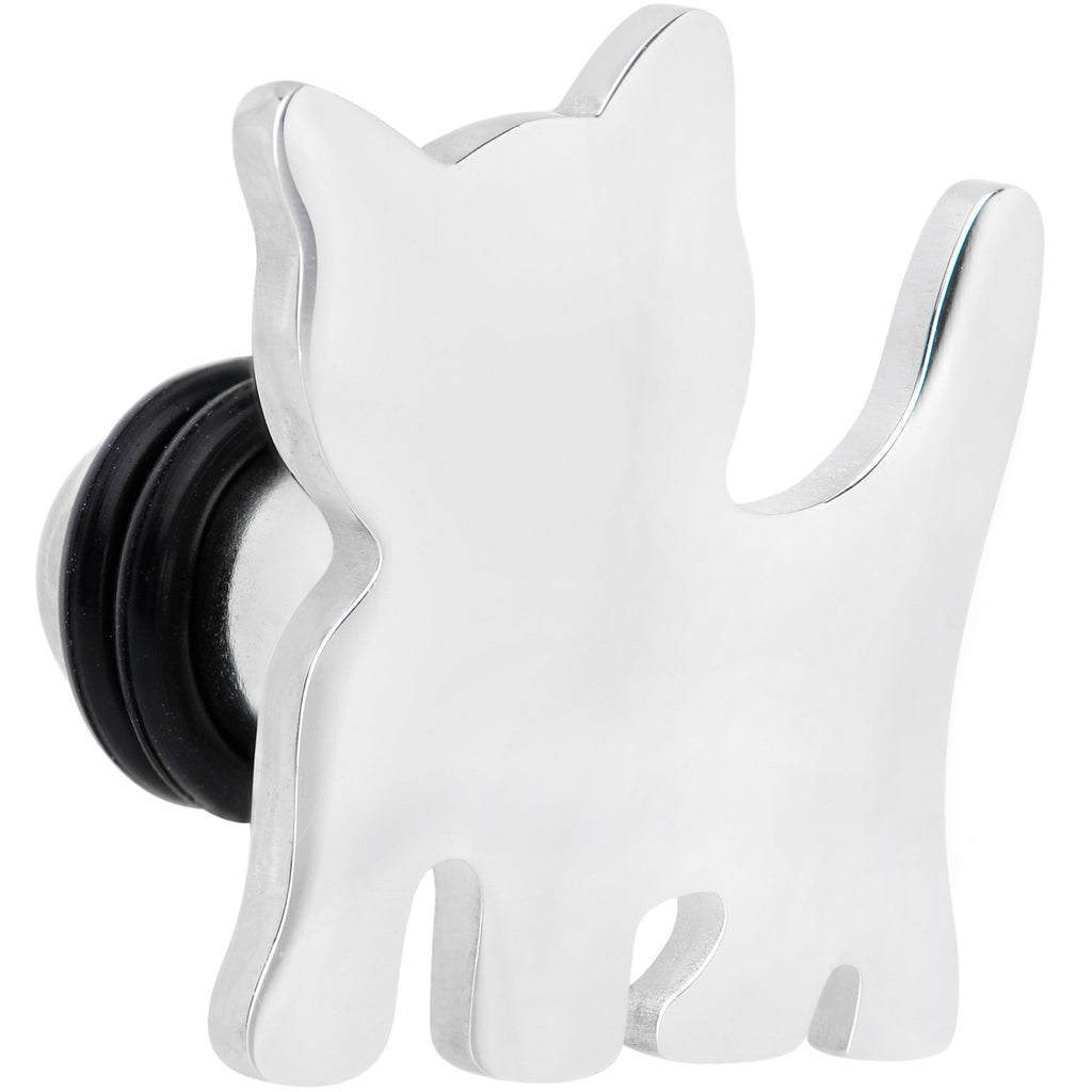 BodyCandy Steel Cat Lover Kitty Cat Single Flare Plug Set 14G to 0G — lifestyle context